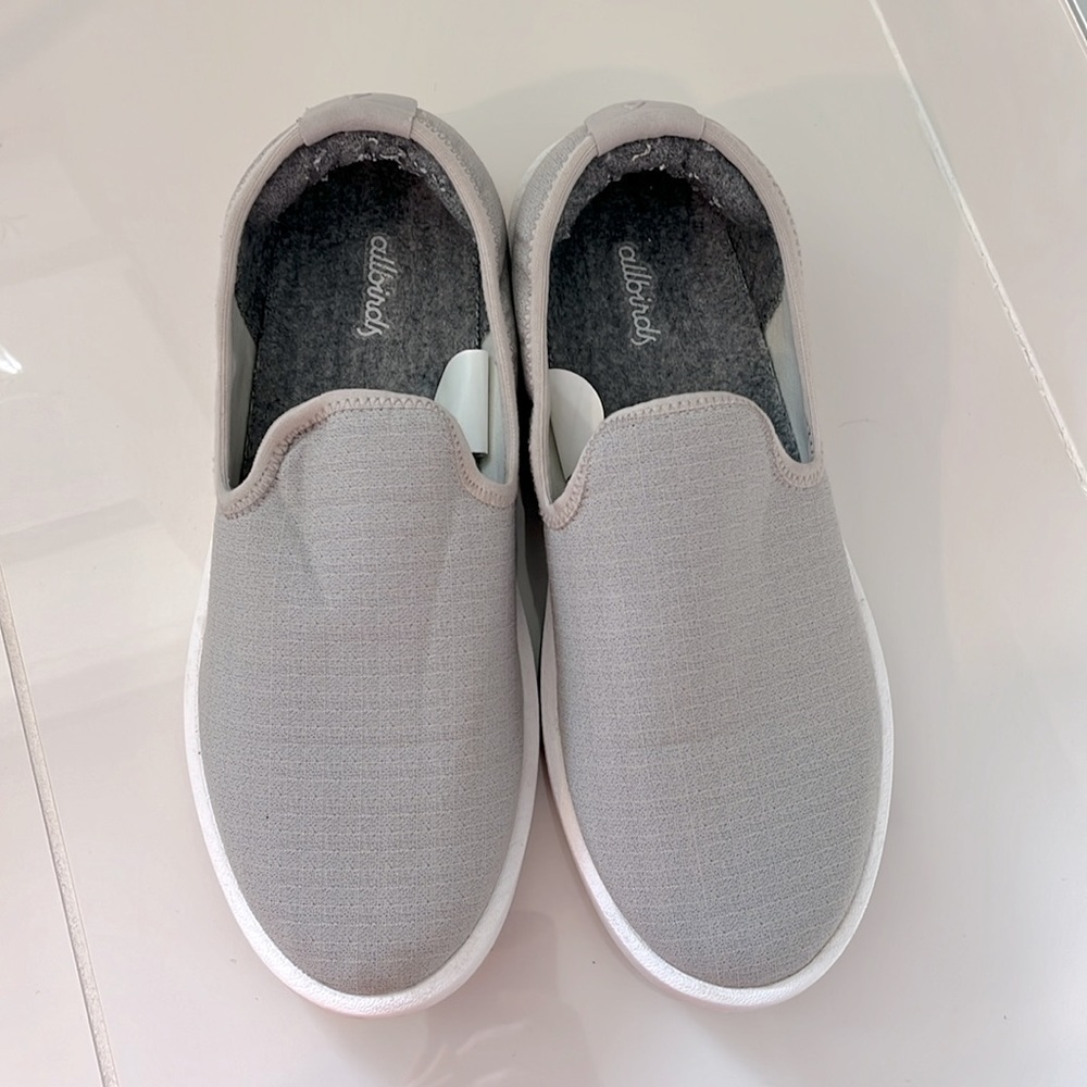 Allbirds Women’s Wool Lounger Woven Gray & White Slip-On Shoes Size 9